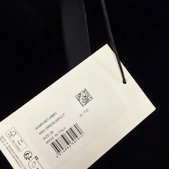 NWT Alaia Turtleneck Velvet Mini Dress Navy Womens FR 36 / US 4 - Picture 11 of 12